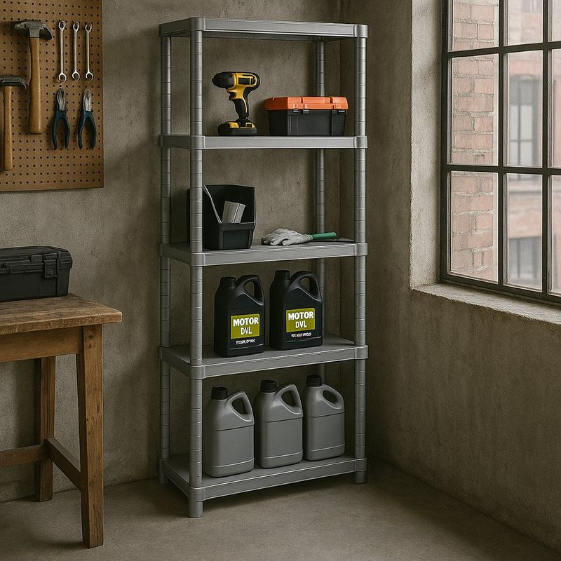 Estantería Plástica Plus de 5 Niveles Gris