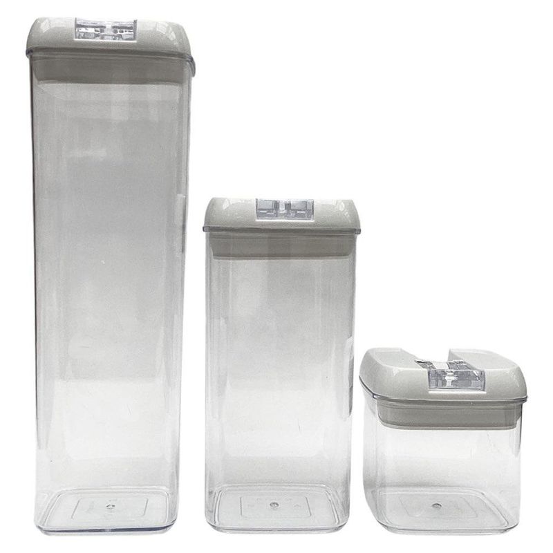 Set de 3 Recipientes con Tapa Easy Lock Transparente
