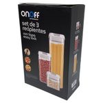 Set de 3 Recipientes con Tapa Easy Lock Transparente