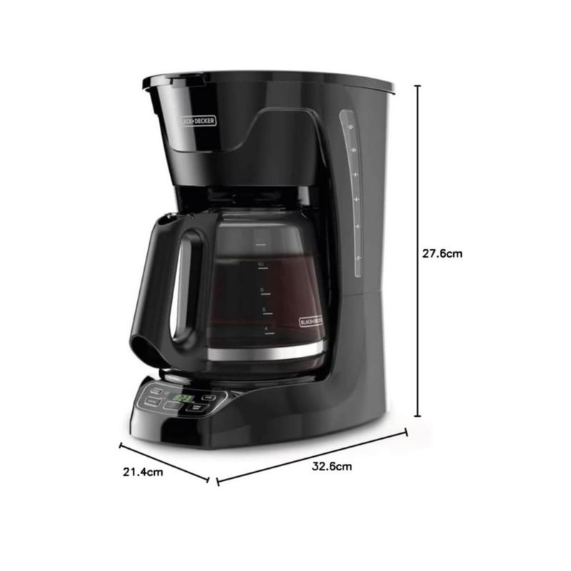 Cafetera Programable Digital Negra 12 Tazas