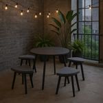 Juego de Mesa Redonda con 4 Bancos