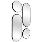 Set de 4 Espejos Decorativos Diseño Redondos y Ovalados