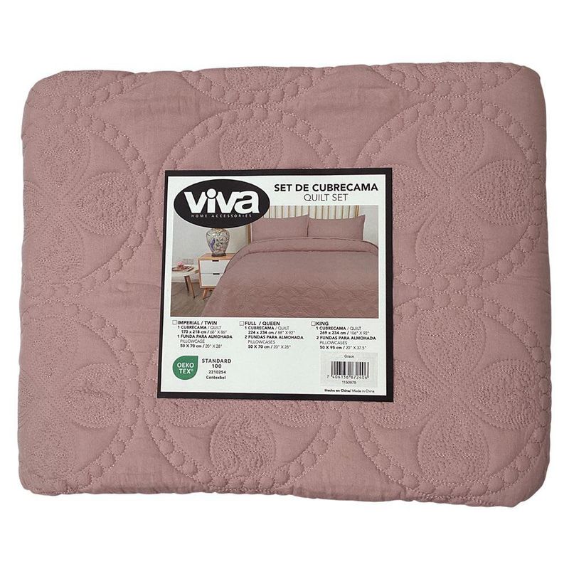 Set Cubrecama Rosado - Varios Tamaños