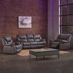 Set de Sala Reclinable 3 Pzas Tapizado Gris