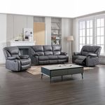 Set de Sala Reclinable 3 Pzas Tapizado Gris