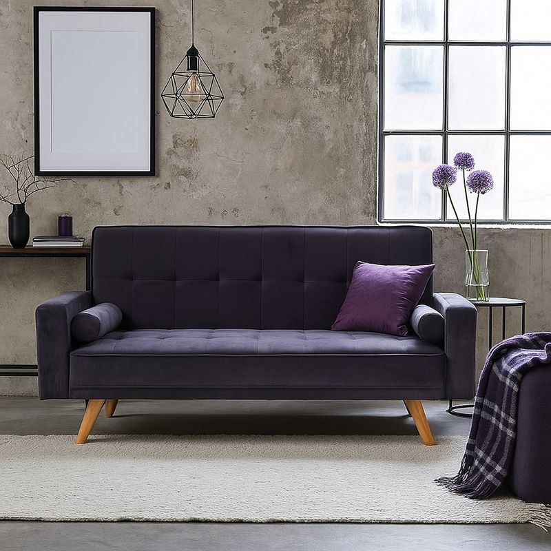 Sofá Cama con Apoya Brazos Gris - Z