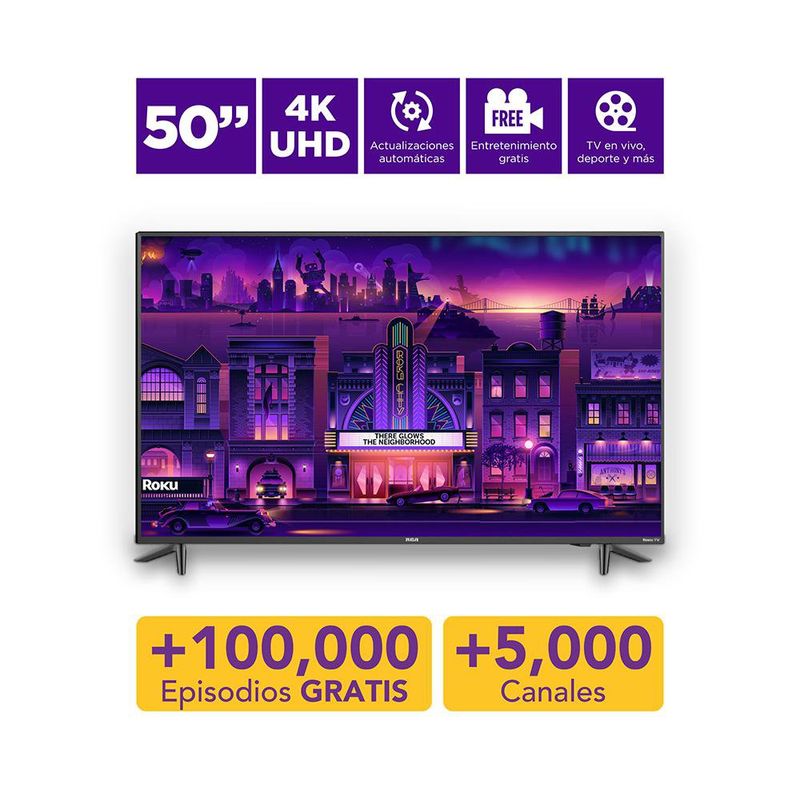 Smart TV UHD 4K ISDB-T Roku 50 Plg