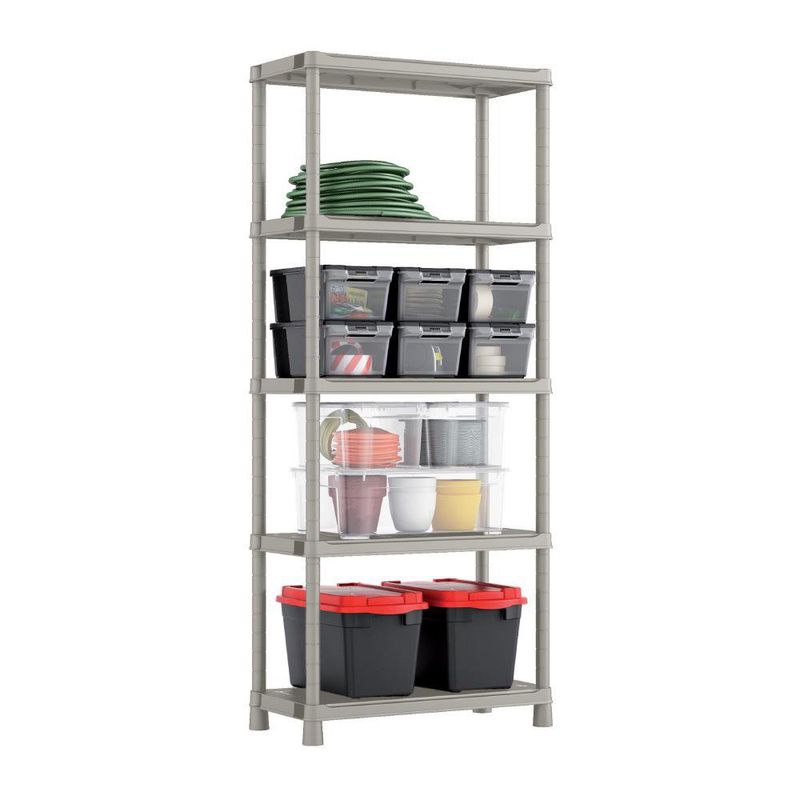 Estantería Plástica Plus de 5 Niveles Gris