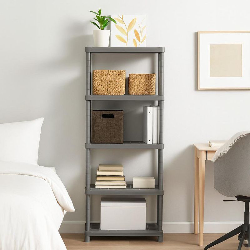 Estantería Plástica Plus de 5 Niveles Gris