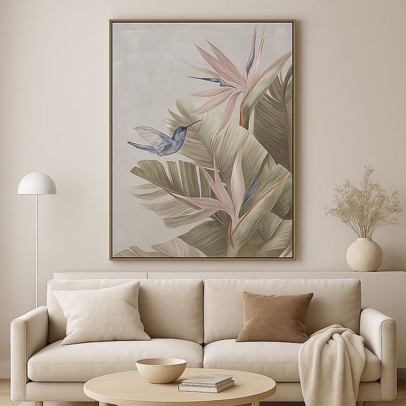 Cuadro-con-Colibri-y-Flor-Ave-del-Paraiso