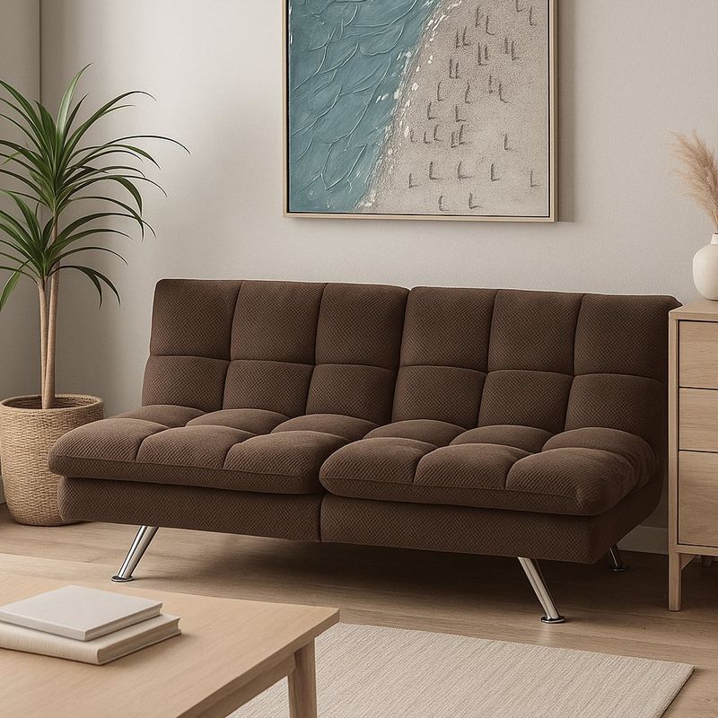 Sofá Cama Reclinable de Microfibra Chocolate