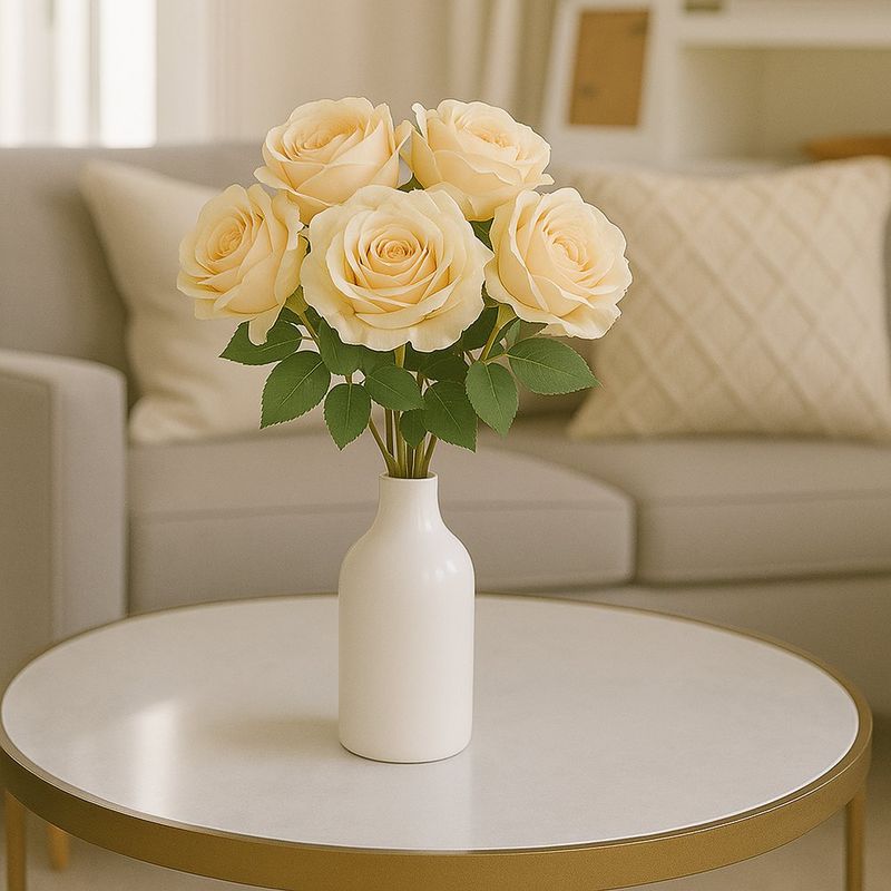 Ramo-de-Rosas-Artificiales-Crema
