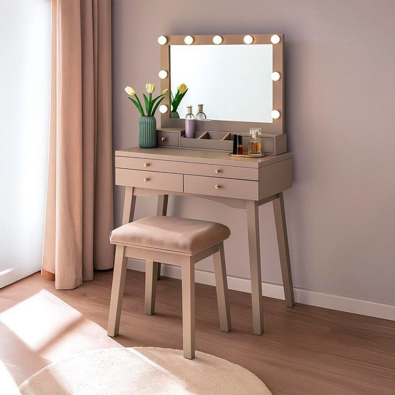 Set de Tocador con Espejo con Luz Hollywood Beige