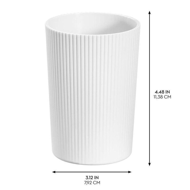 Portacepillos de Plástico con Diseño Acanalado Blanco