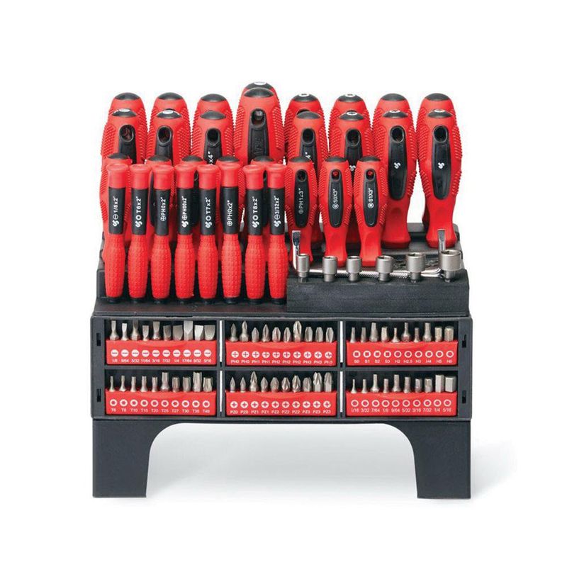 Set de 100 Piezas de Desarmadores y Puntas con Organizador