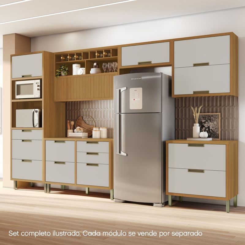Mueble Auxiliar con Diseño de Listones Verticales Café 120X35.5X100 Cm