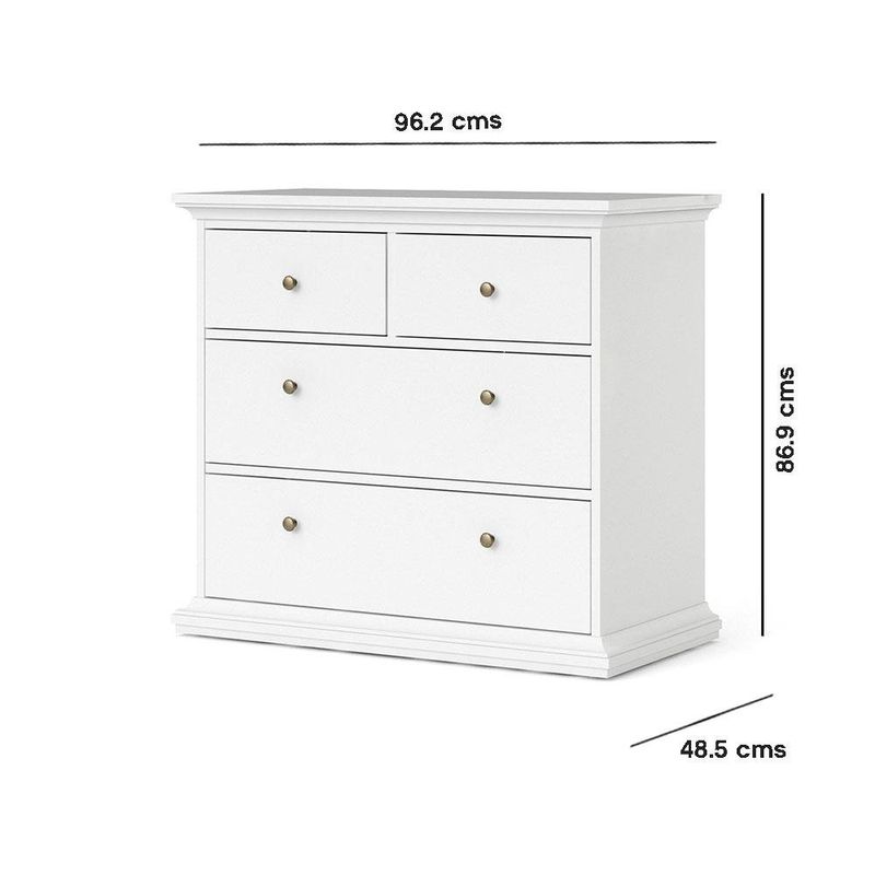 Gavetero Monet Blanco de Madera con 4 Gavetas