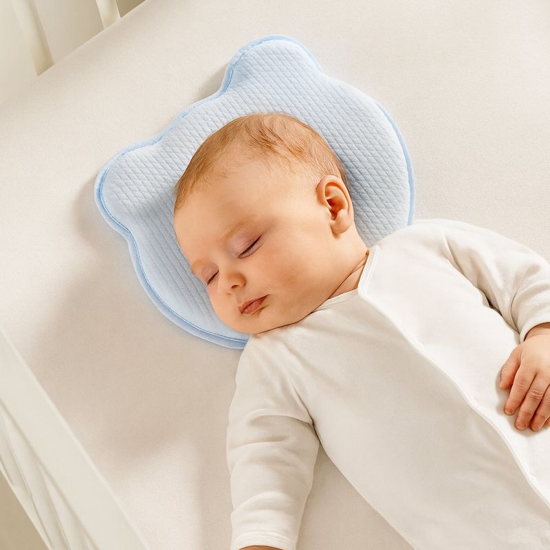 Almohada para Bebé de Memory Foam Azul Cemaco