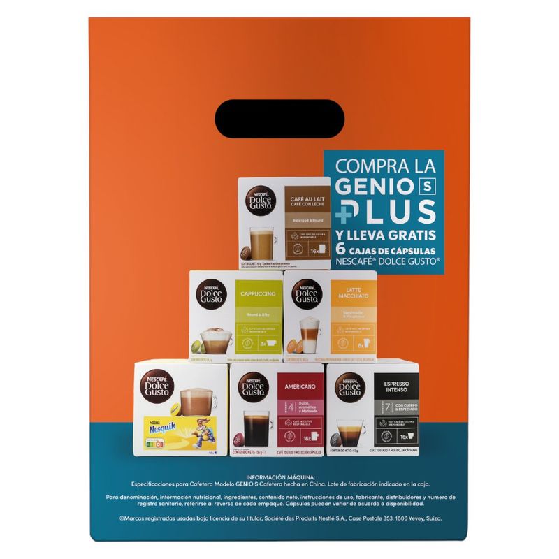 Combo Máquina Genio S Plus con 6 Cajas de Cápsulas NDG