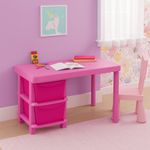 Escritorio Infantil Rosado De 2 Gavetas