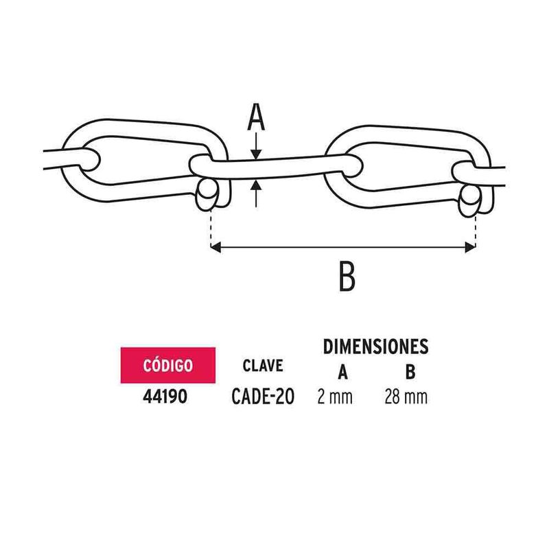 Cadena de Metal 88 Lb Galvanizado