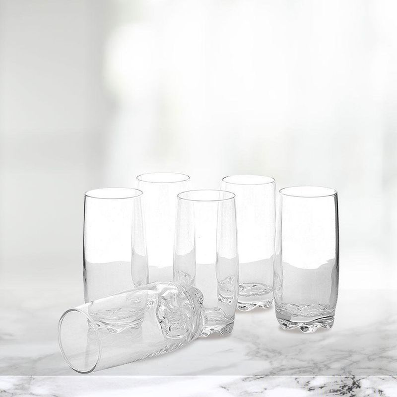 Set de 6 vasos de cristal 205 ml, modelo Lara, 10 x 6.5 cm, vasos