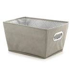 Canasta De Tela Gris Y Blanco 33 X 25.5 X19 Cm - Viva