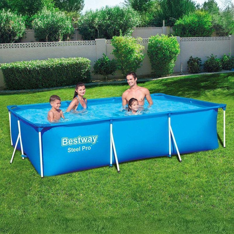 Piscina Rectangular Steel Pro con Bomba y Filtro de Cartucho