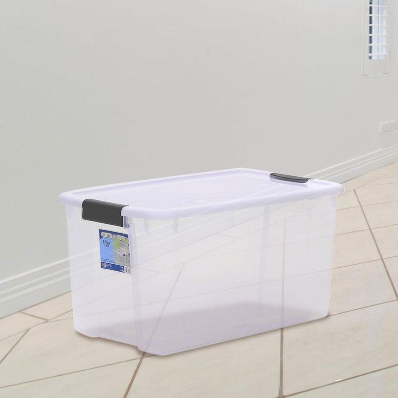 Caja almacenaje plegable, Grande, Plástico, Caja organizadora, Apilable, 60  L