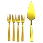 Set Cubiertos Para Pastel 5Pzas Dorado - Toscana