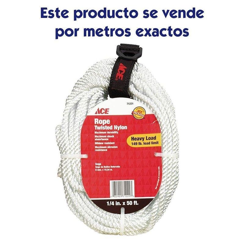Lazo Nylon 1/4X1M Retorcido Ace