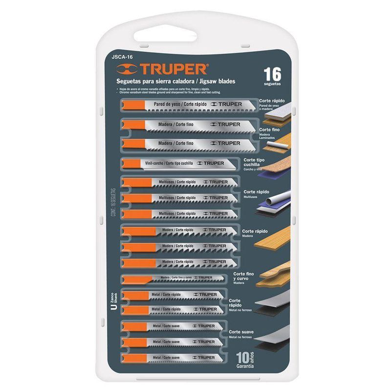 Seguetas Para Sierra Caladora 16 Pzas - Truper