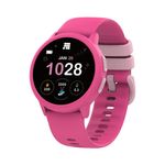 Smartwatch Hero Gen 4 rosa con pantalla redonda y correa rosa con detalles en diferentes tonos.