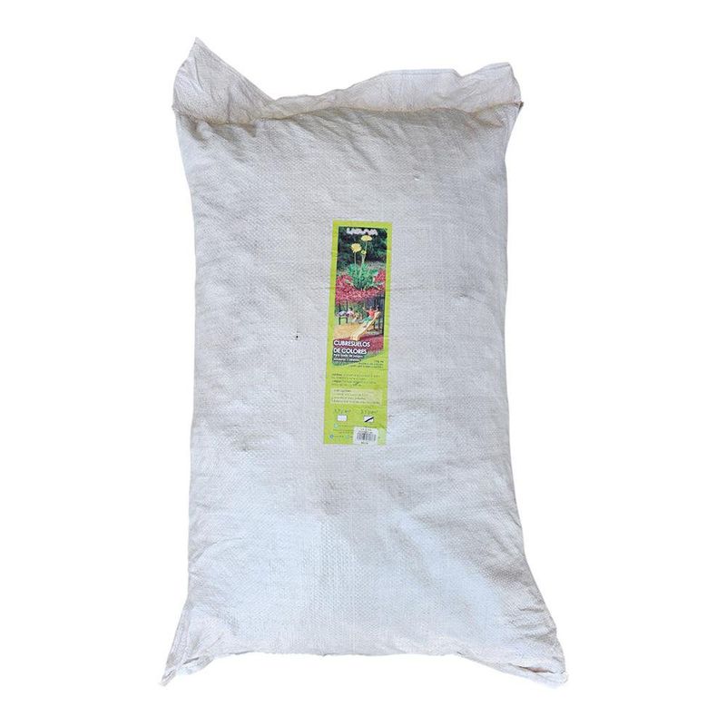 Bolsa de sustrato chip rojizo blanco de 90 litros, 3.1 pies cúbicos con etiqueta clara sobre fondo blanco