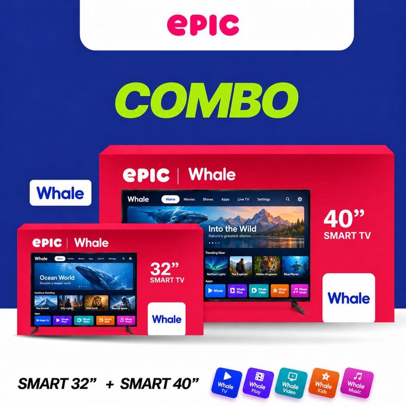 Combo de Smart TV de 40 y 32 plg con sistema Whale