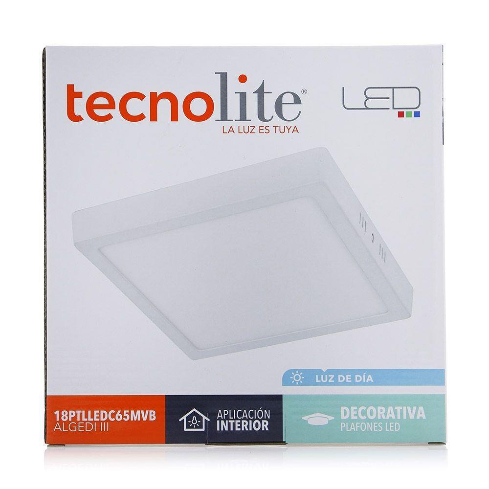 L001757] LAMPARA LED PARA TECHO CUADRADA 12W DL BLANCA TECNO LITE