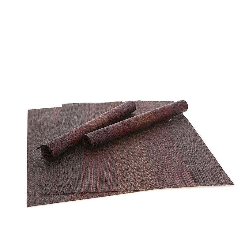Set De 4 Individuales 45X30 Cm Rojo Os.
