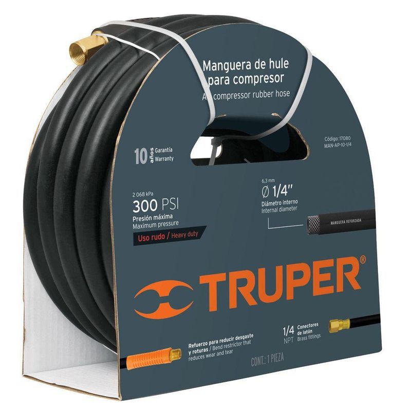 Manguera Para Compresor Estándar De 1/4 Plg 300 Psi - Truper