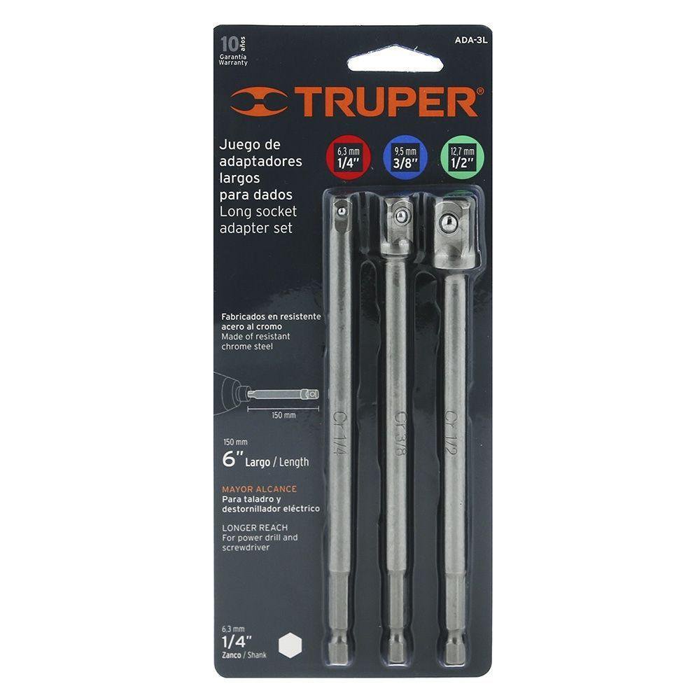 Juego De 3 Adaptadores Para Taladro - 1/4", 3/8", 1/2" (¡Conversión Fácil En Segundos!)