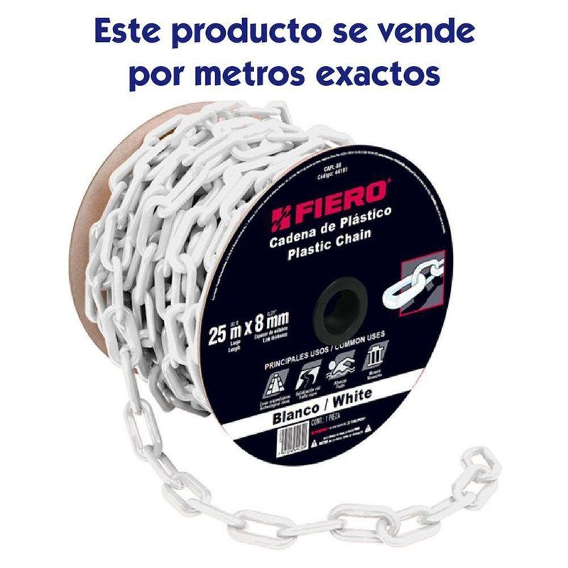 Cadena De Plástico Blanco De 40 Lbs - Fiero - Cemaco