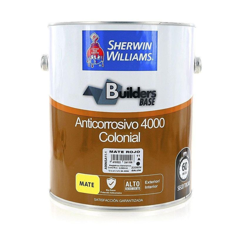 Builders Base Anticorrosivo 4000 Colonial Mate Rojo 1 Gal - Sherwin ...