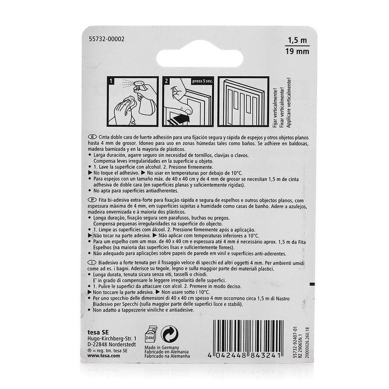 Cinta Doble Cara 1.5m x19mm - Tesa