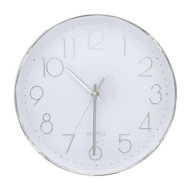 Reloj De Pared Plateado 30X30X4.2 - Flor De Liz