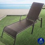 Cama Asoleadora Tipo Ratán Café De Exterior - Z