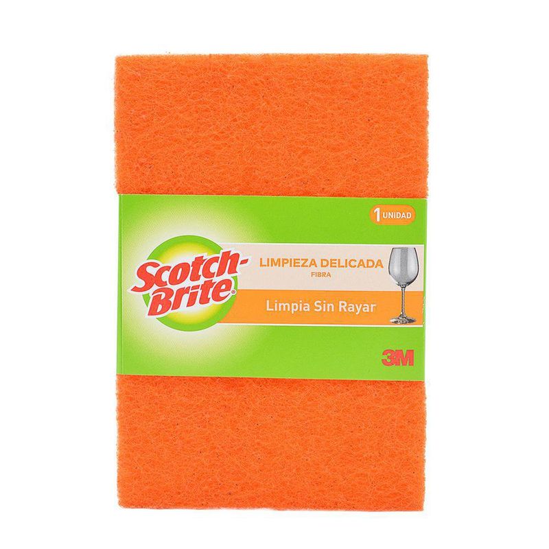 Scotch brite fibra blanca con esponja especial baños.