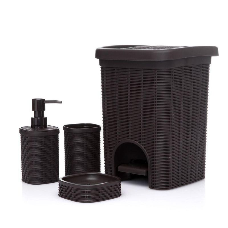 Set De Accesorios Para Baño 4 Piezas Ratan - Viva Fresh