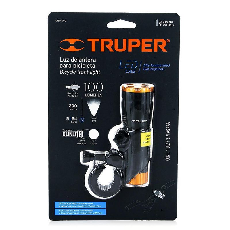 Linterna Bicicleta Baterias Led 100L