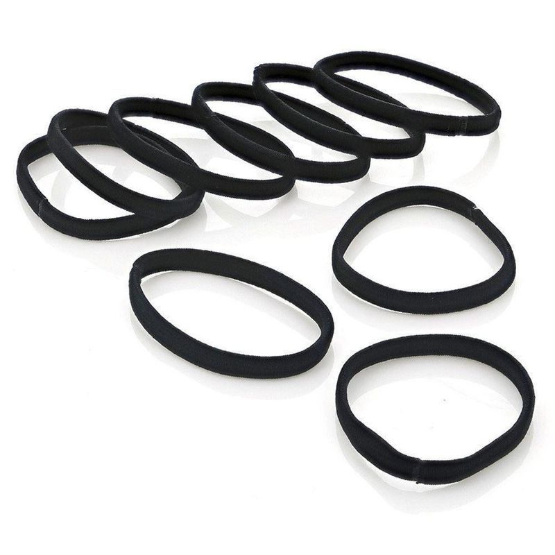 Set 12 Bandas Negro Para Cabello - Viva