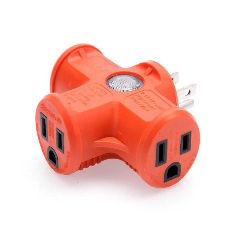 Multicontacto Tipo T 3 Entradas Naranja - Ace