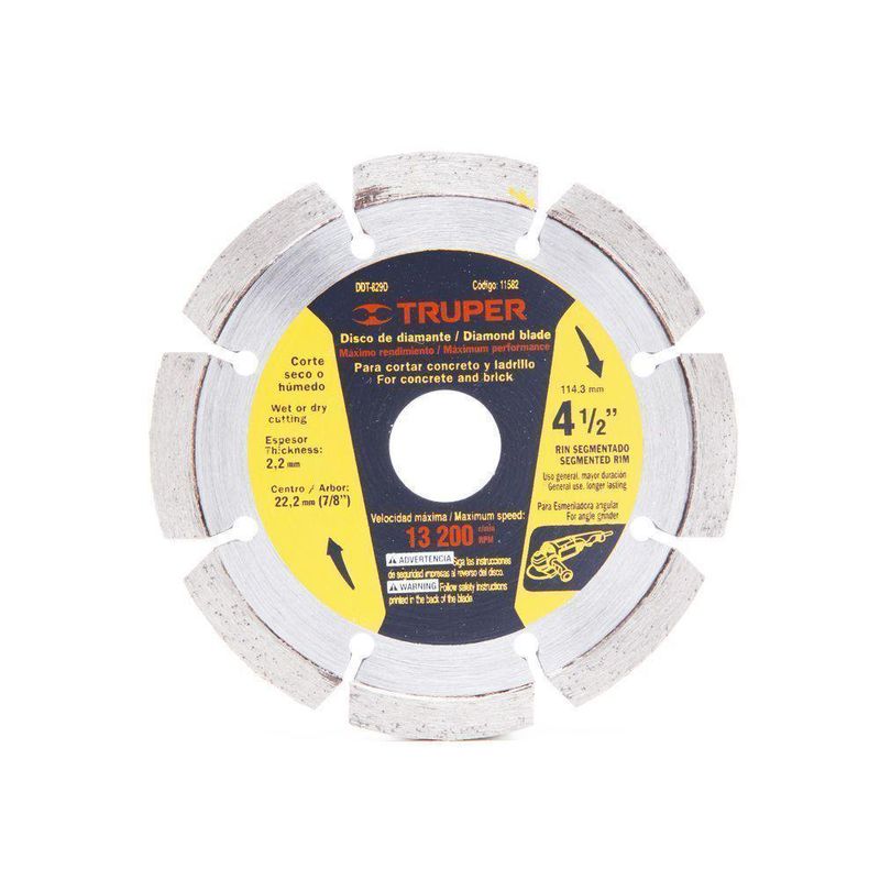 Disco Para Corte De Concreto 4 1/2 Plg - Truper